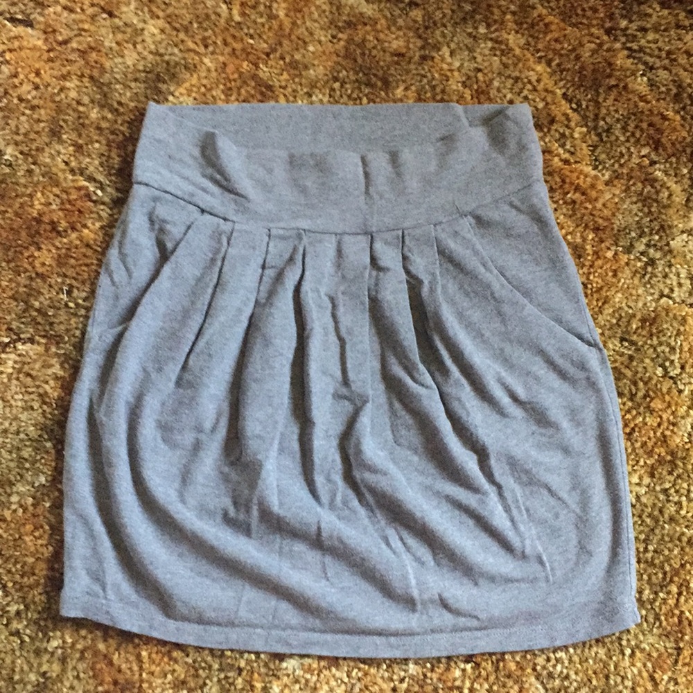 Grey Pleated Skirt